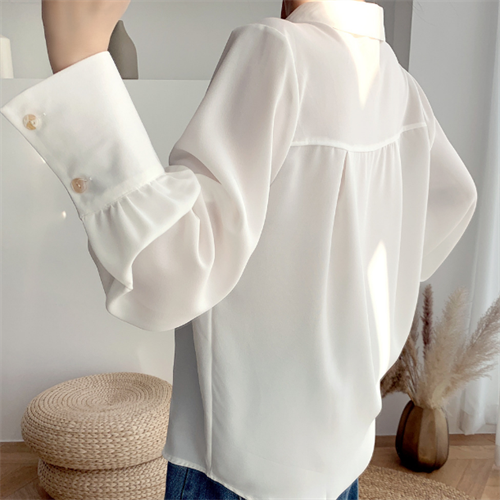 Women’s Retro White Shirt Design Loose Long Sleeve Top Women - Shirts ...